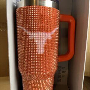 Texas Longhorns 46oz Orange Bling Stainless Steel Tumbler NWT
